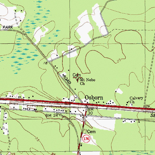 Topographic Map of Mount Nebo Church, SC