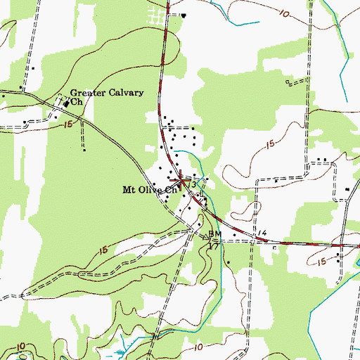 Topographic Map of Mount Olive Church, SC