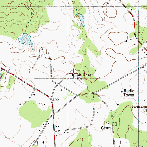 Topographic Map of Mount Olive Church, SC