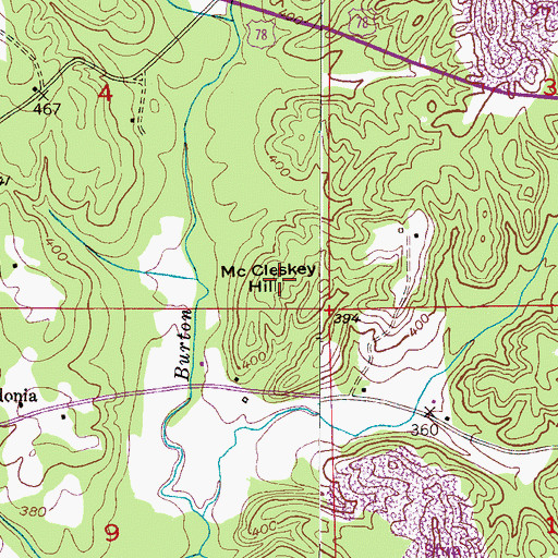 Topographic Map of McCleskey Hill, AL