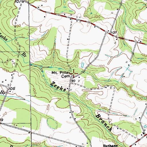 Topographic Map of Mount Pillar Cemetery, SC