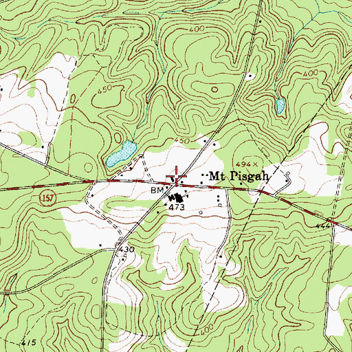 Topographic Map of Mount Pisgah, SC