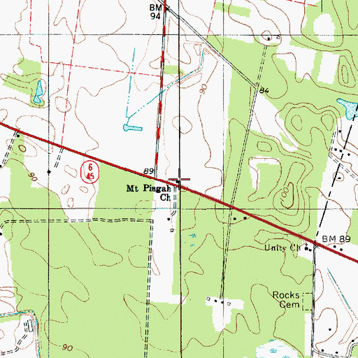 Topographic Map of Mount Pisgah Church, SC