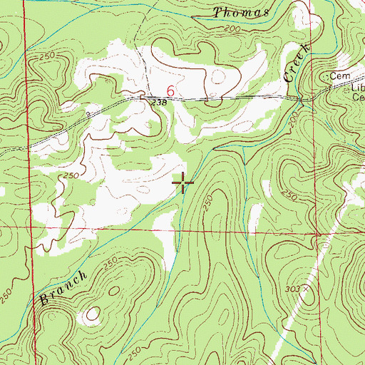Topographic Map of McCloud Branch, AL