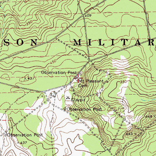 Topographic Map of Mount Pleasant Cemetery, SC