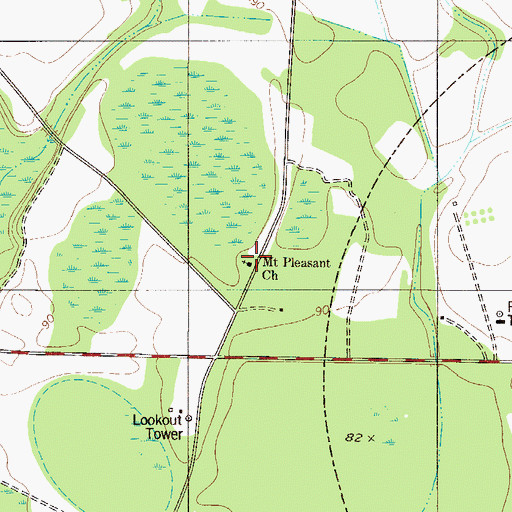 Topographic Map of Mount Pleasant Church, SC