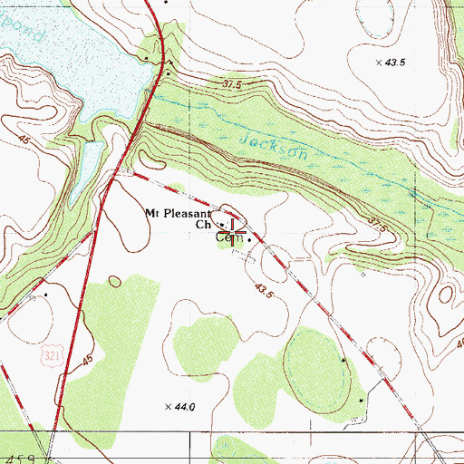 Topographic Map of Mount Pleasant Church, SC