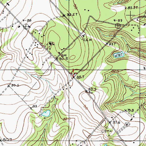 Topographic Map of Mount Pleasant Church, SC