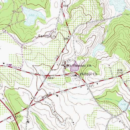 Topographic Map of Mount Pleasant Church, SC