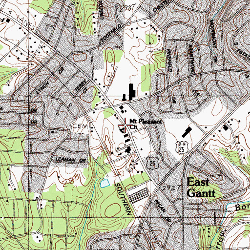 Topographic Map of Mount Pleasant Church, SC