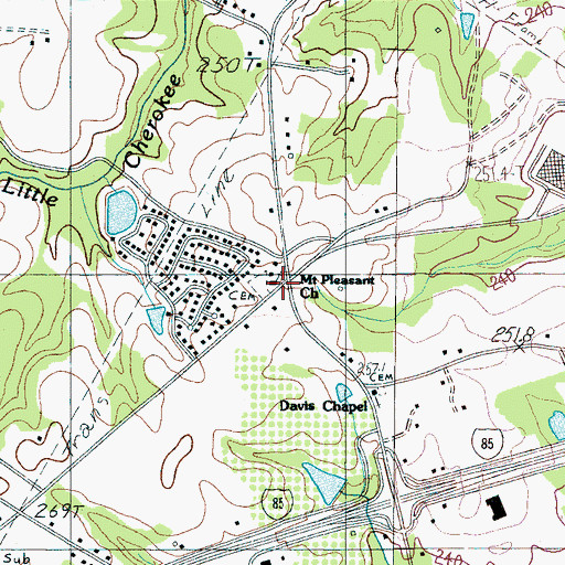 Topographic Map of Mount Pleasant Church, SC