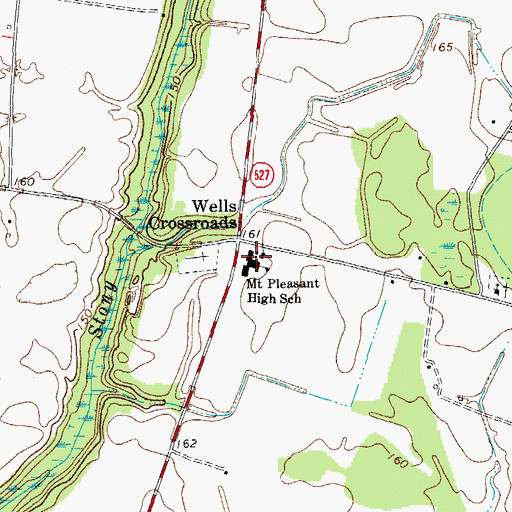 Topographic Map of Mount Pleasant High School, SC