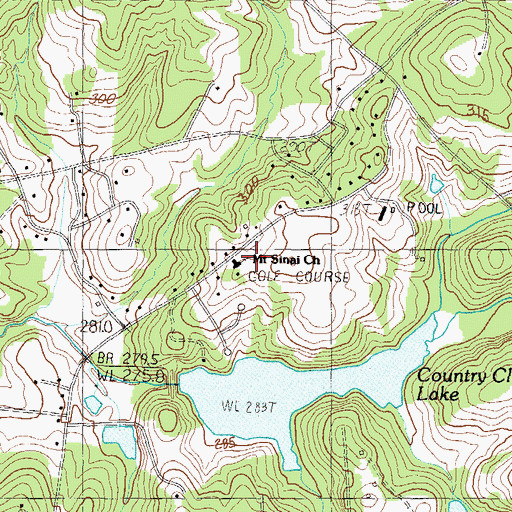 Topographic Map of Mount Sinai Baptist Church, SC