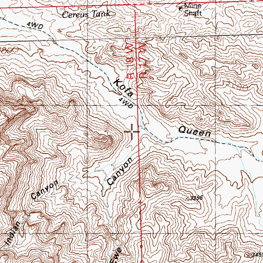 Topographic Map of Ten Ewe Canyon, AZ