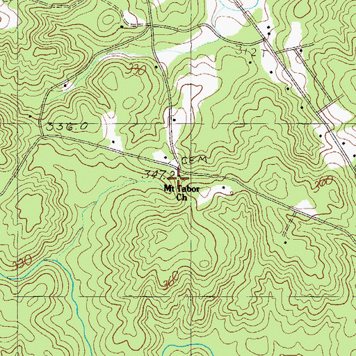 Topographic Map of Mount Tabor Church, SC