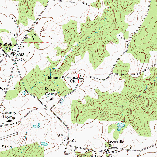 Topographic Map of Mount Vernon Church, SC