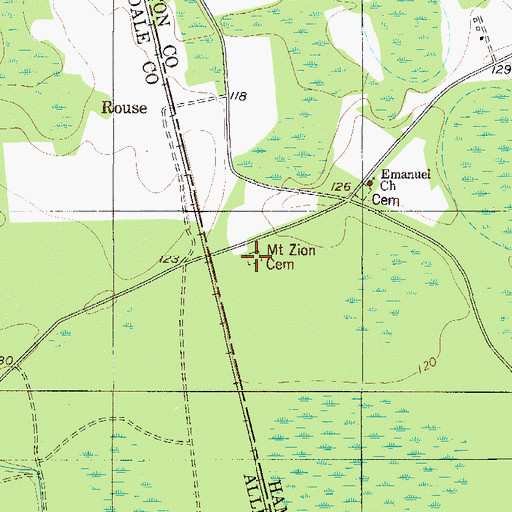 Topographic Map of Mount Zion Cemetery, SC