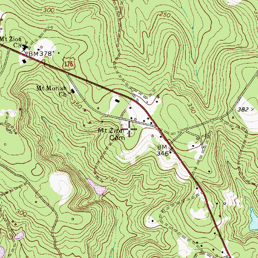 Topographic Map of Mount Zion Cemetery, SC