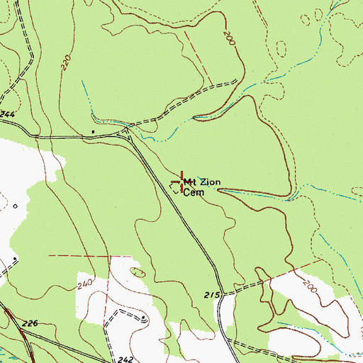 Topographic Map of Mount Zion Cemetery, SC