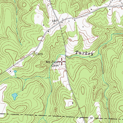 Topographic Map of Mount Zion Cemetery, SC