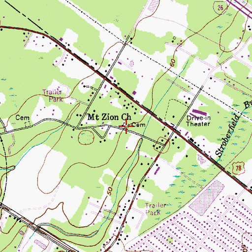 Topographic Map of Mount Zion Church, SC