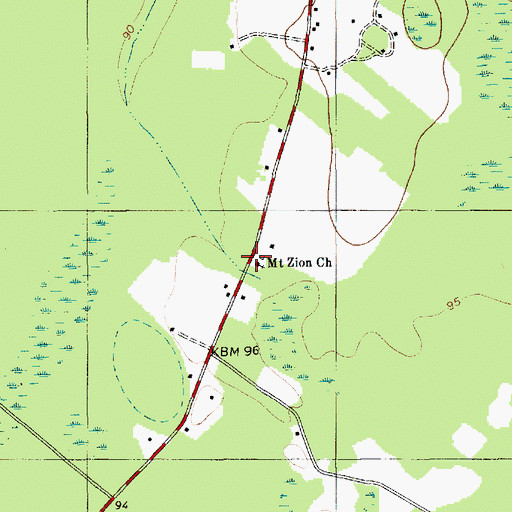 Topographic Map of Mount Zion Church, SC