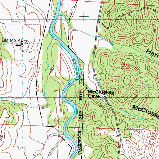 Topographic Map of McCluskey Hollow, AL