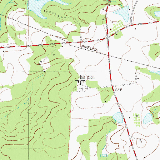 Topographic Map of Mount Zion Church, SC