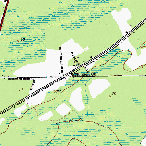 Topographic Map of Mount Zion Church, SC