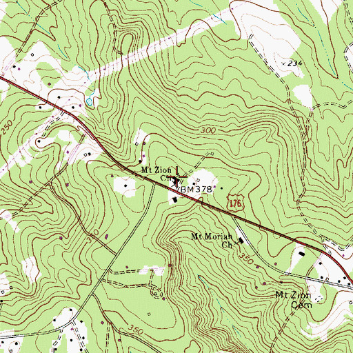 Topographic Map of Mount Zion Church, SC