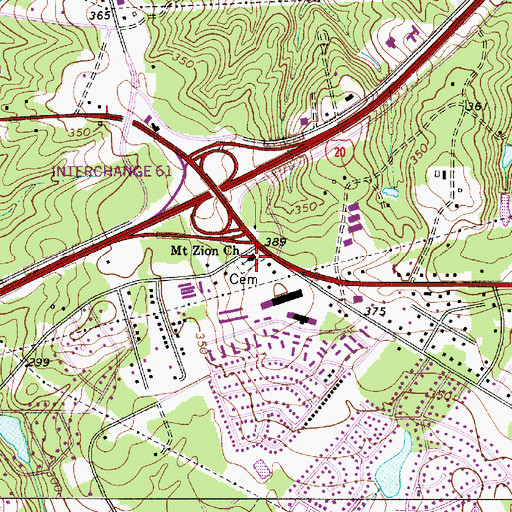 Topographic Map of Mount Zion Church, SC