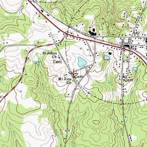 Topographic Map of Mount Zion Church, SC