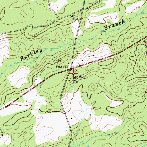 Topographic Map of Mount Zion Church, SC