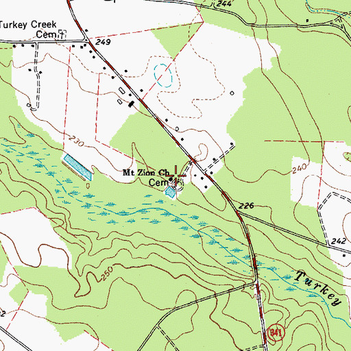 Topographic Map of Mount Zion Church, SC