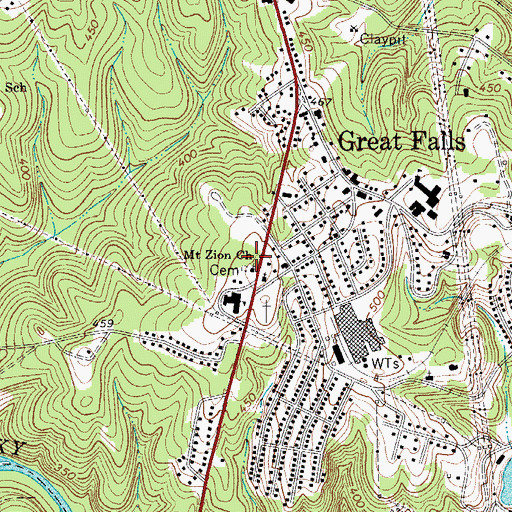 Topographic Map of Mount Zion Church, SC