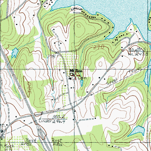 Topographic Map of Mount Zion Church, SC