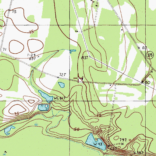 Topographic Map of Mount Zion School, SC