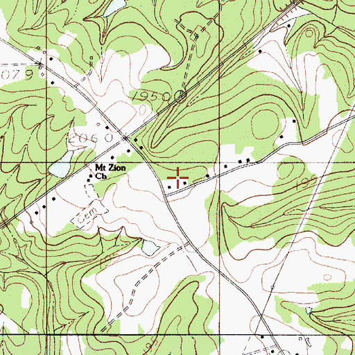 Topographic Map of Mount Zion School, SC