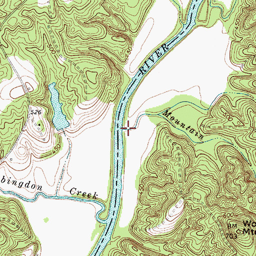 Topographic Map of Mountain Branch, SC