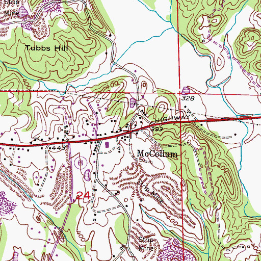 Topographic Map of McCollum, AL