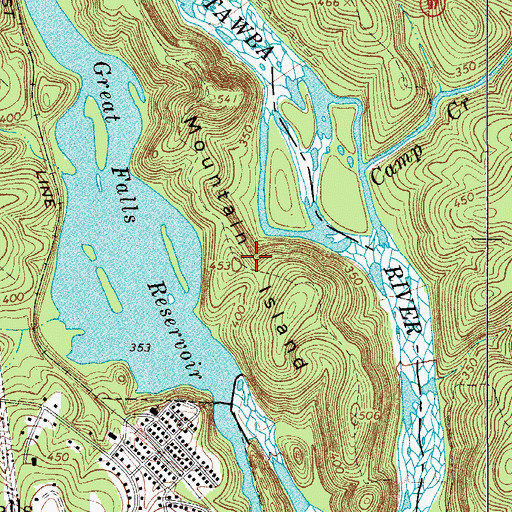 Topographic Map of Mountain Island, SC
