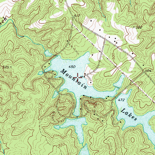 Topographic Map of Mountain Lakes, SC