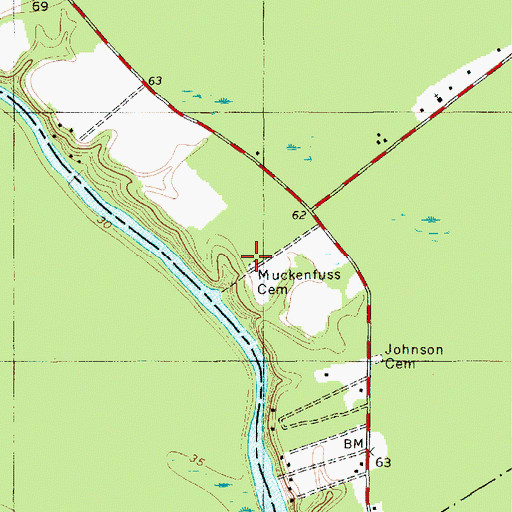 Topographic Map of Muckenfuss Cemetery, SC