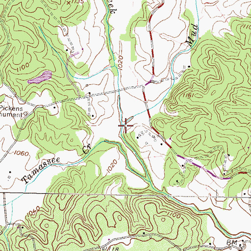 Topographic Map of Mud Creek, SC