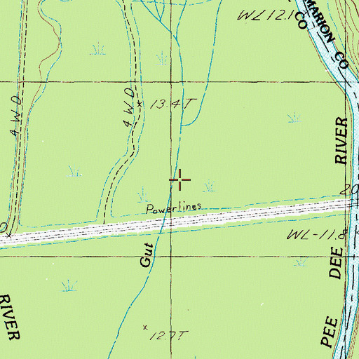 Topographic Map of Muddy Gut, SC