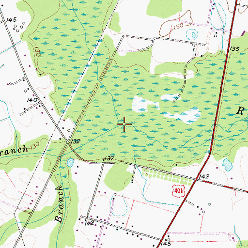 Topographic Map of Mulberry Branch, SC
