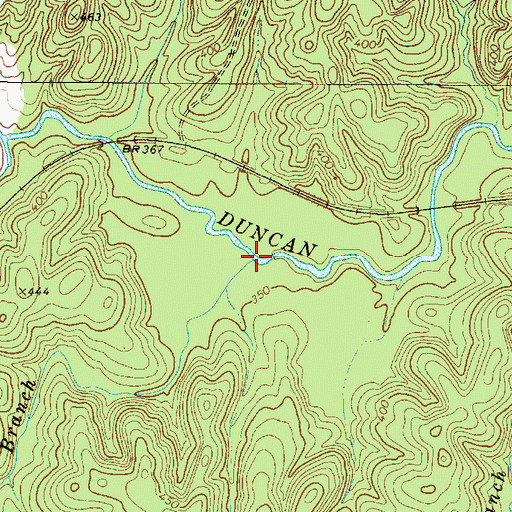 Topographic Map of Mulberry Branch, SC
