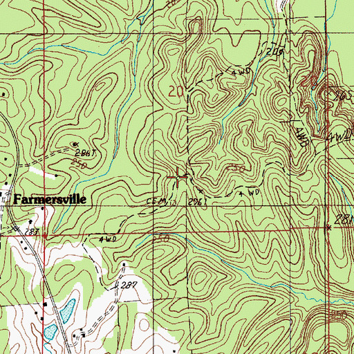 Topographic Map of McColough Cemetery, AL