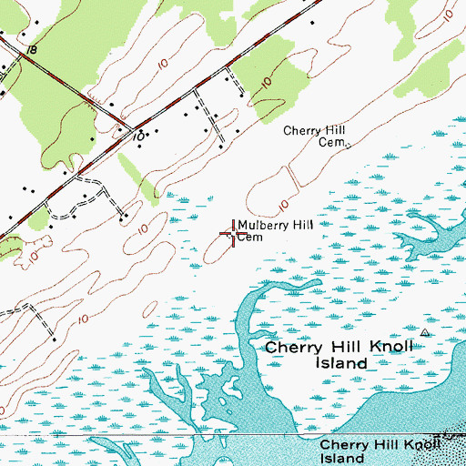 Topographic Map of Mulberry Hill Cemetery, SC