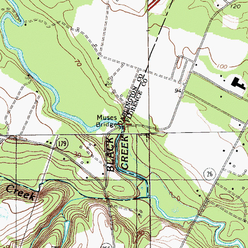 Topographic Map of Muses Bridge, SC